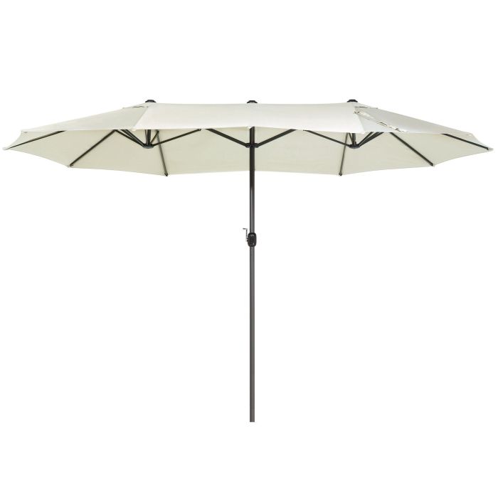 Double Canopy Garden Parasol 2.7 x 4.6 m Light Beige SIBILLA