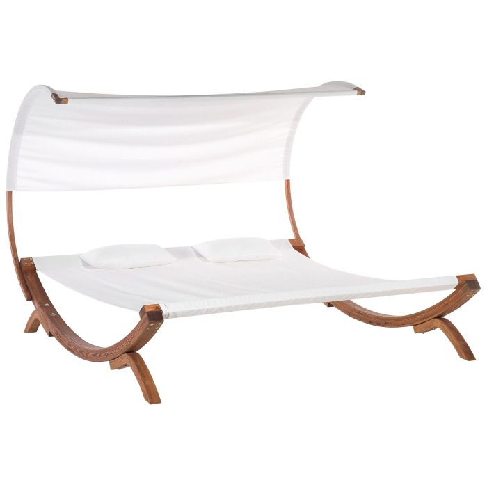 2-Person Garden Sun Lounger Off-White TERAMO