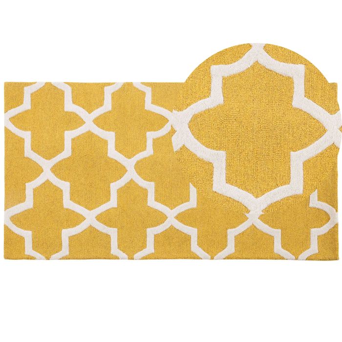Wool Area Rug 80x150cm Yellow