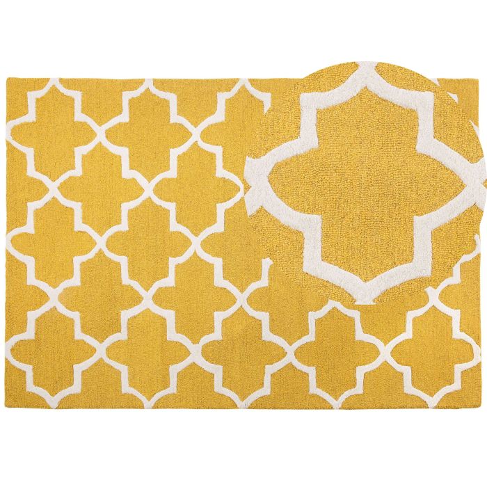 Wool Area Rug 160x230cm Yellow