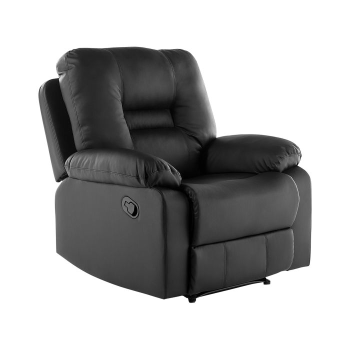 Faux Leather Manual Recliner Chair Black BERGEN