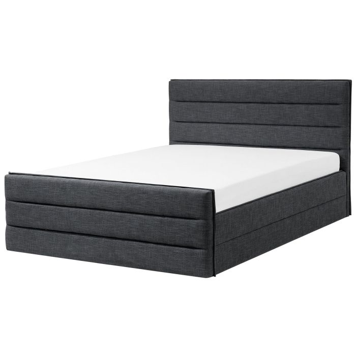 Fabric EU Super King Size Bed Grey VALBONNE