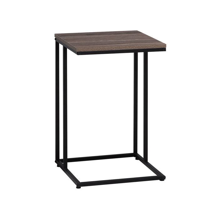 U-Shaped Side Table Taupe Wood with Black TROY