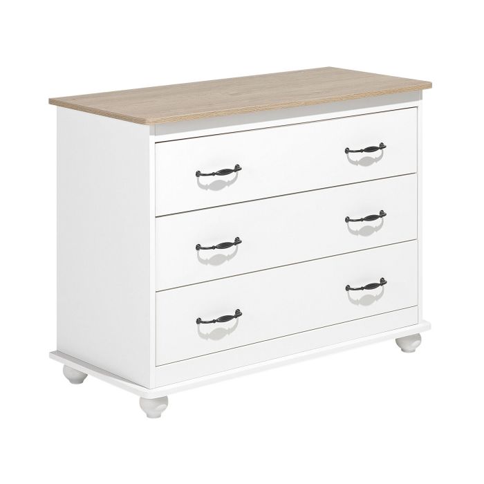 3 Drawer Chest White Black - Blais