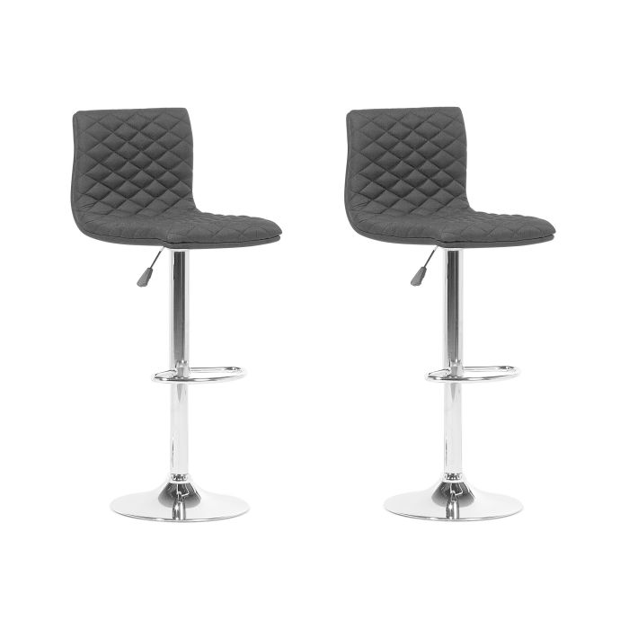 Set of 2 Adjustable Bar Stools Black ORLANDO