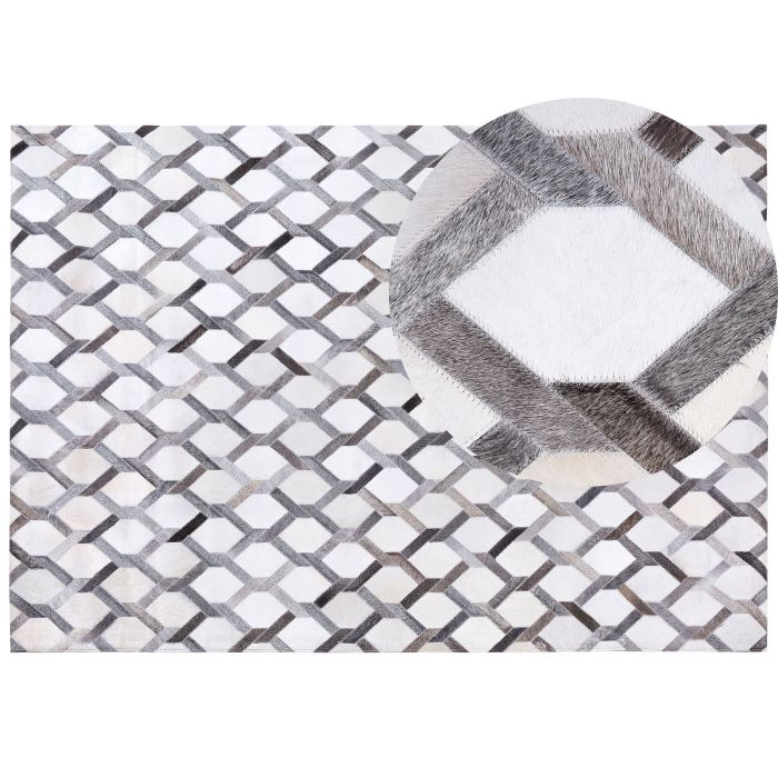 Cowhide Area Rug 160x230cm Grey