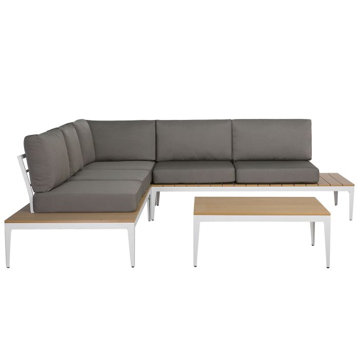 5 Seater Aluminium Garden Corner Sofa Set Grey POSITANO