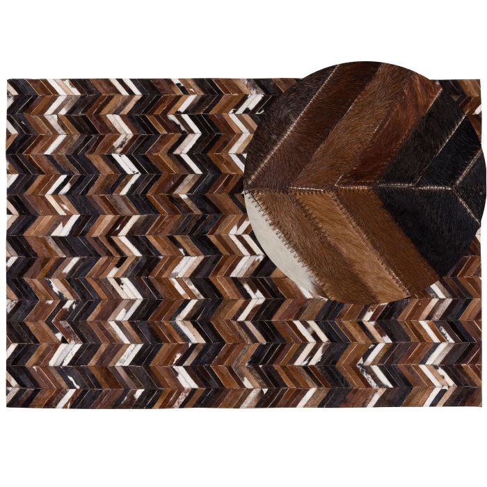 Cowhide Area Rug 160x230cm Brown