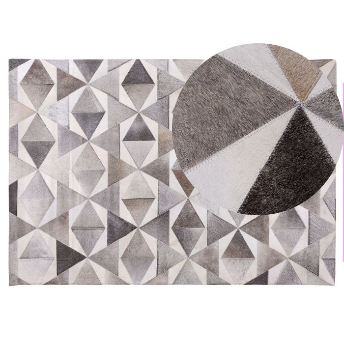 Cowhide Area Rug 140x200cm Grey