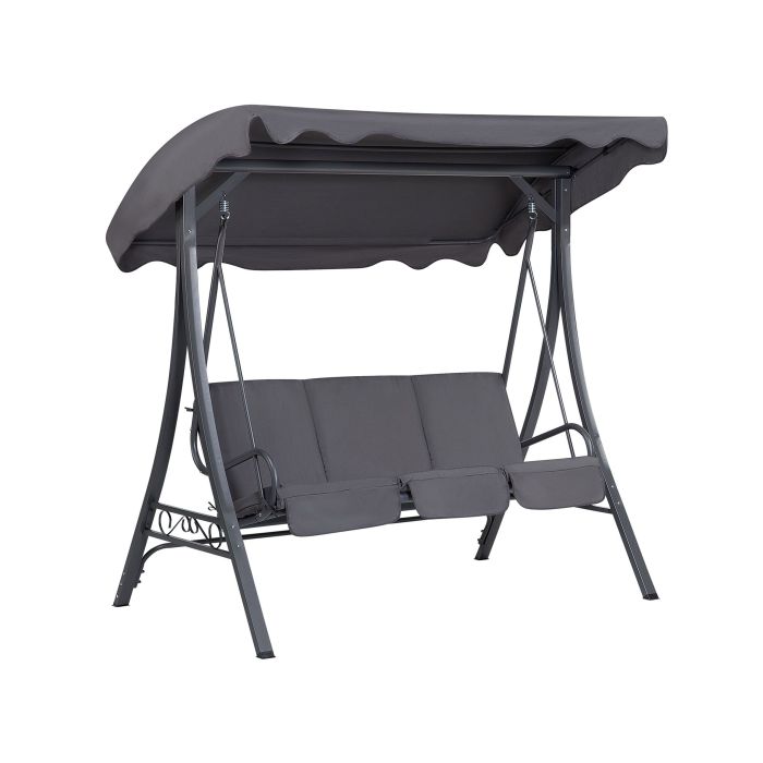 3 Seater Garden Swing Grey GARBO