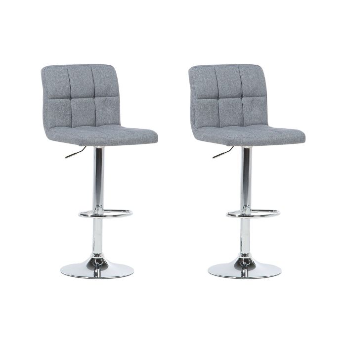 Set of 2 Adjustable Bar Stools Grey MARION