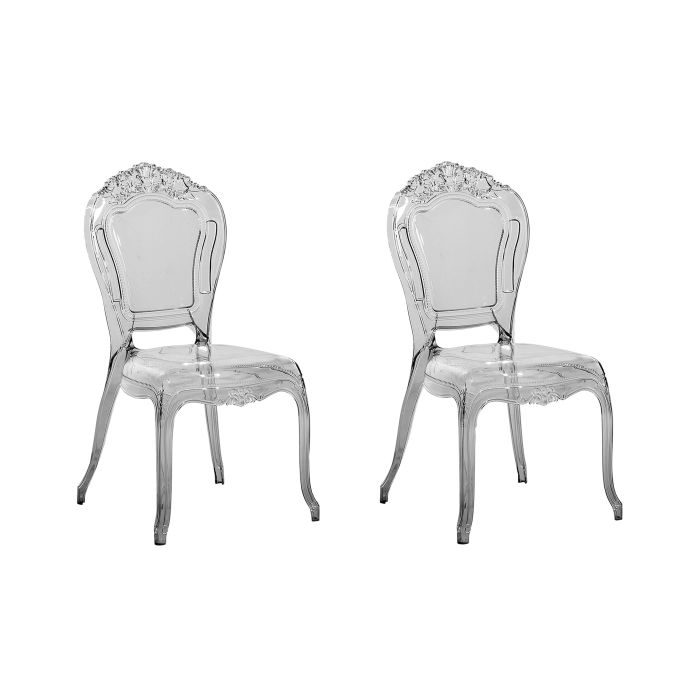 Set of 2 Accent Chairs Acrylic Transparent Black VERMONT