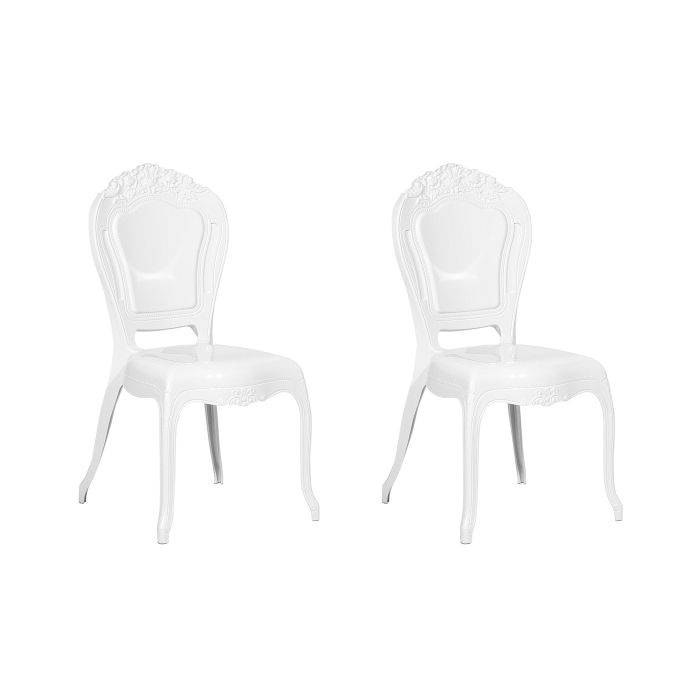 Set of 2 Accent Chairs Acrylic White VERMONT