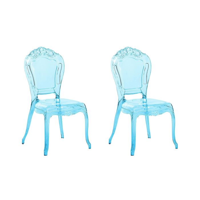 Set of 2 Accent Chairs Acrylic Transparent Blue VERMONT