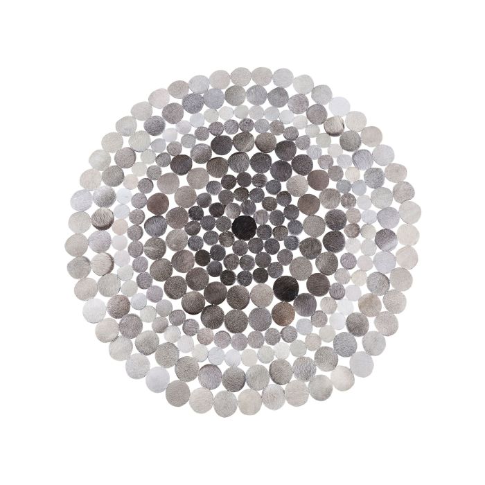 Round Cowhide Area Rug 140cm Grey