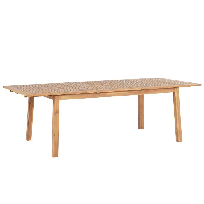 Extending Acacia Garden Table 180/240 x 100 cm Light Wood CESANA