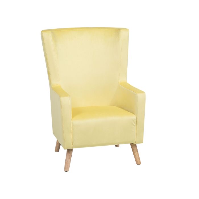 Velvet Wingback Chair Yellow ONEIDA