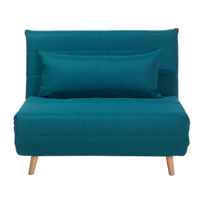 Fabric Single Sofa Bed Blue SETTEN