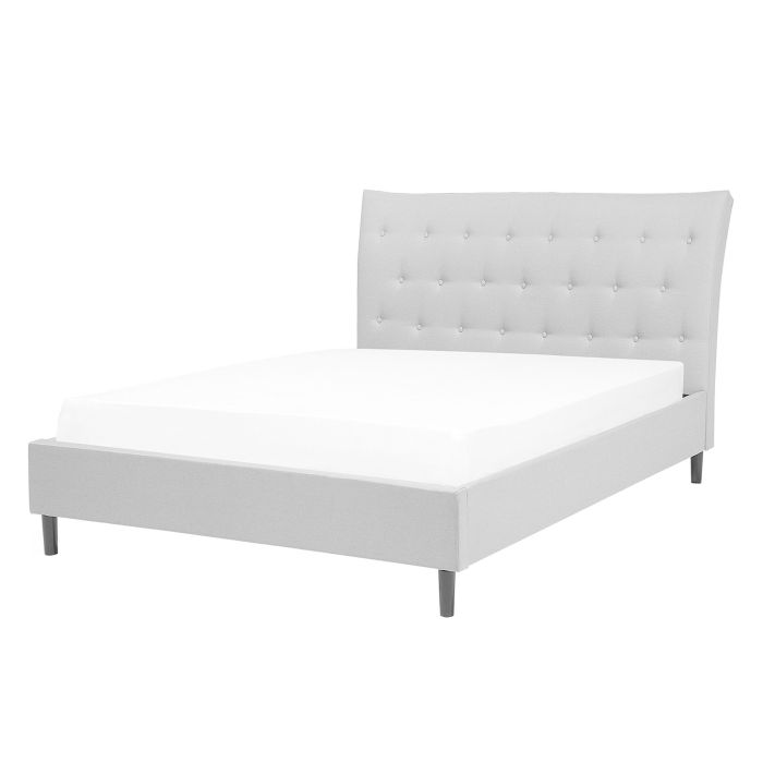 Fabric EU Double Size Bed Grey SAVERNE