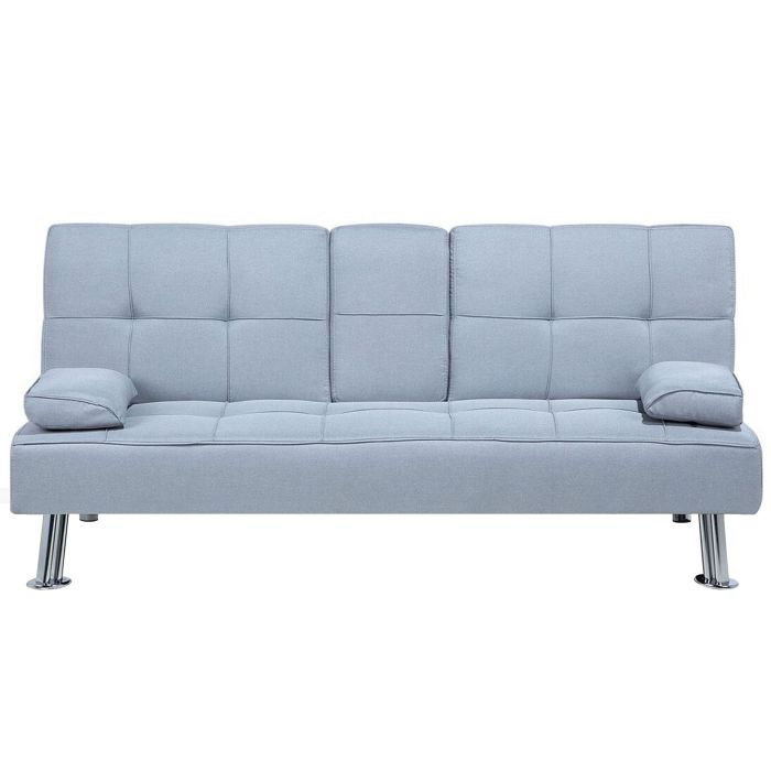 Fabric Sofa Bed Light Grey ROXEN