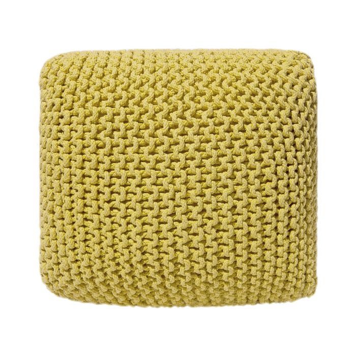 Cotton Knitted Pouffe 50 x 50 Yellow CONRAD