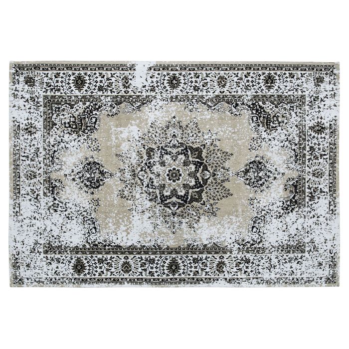 Cotton Area Rug 140x200cm Beige and Grey
