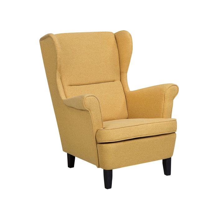 Fabric Wingback Chair Yellow ABSON
