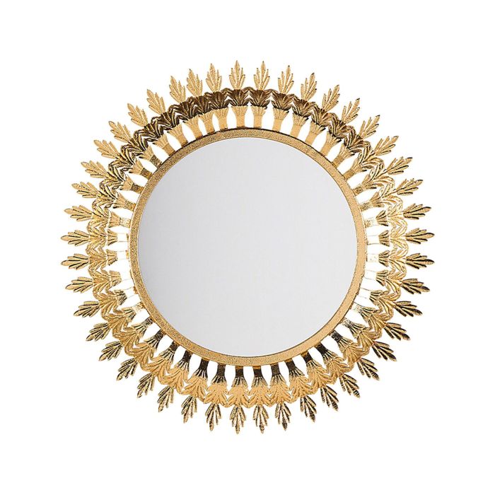 Metal Sunburst Wall Mirror 60cm Gold