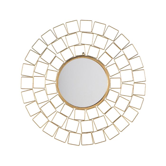 Round Metal Wall Mirror Gold 90cm