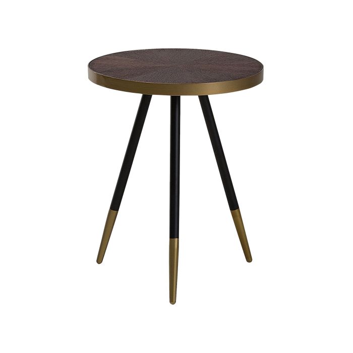 Side Table Dark Wood with Gold RAMONA