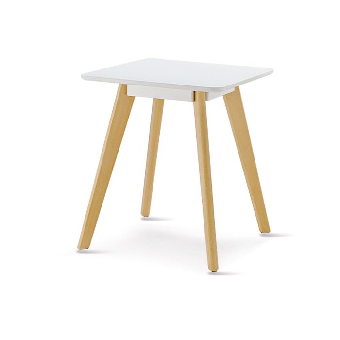 Lynton Square Lamp Table with Solid Beech Legs - White