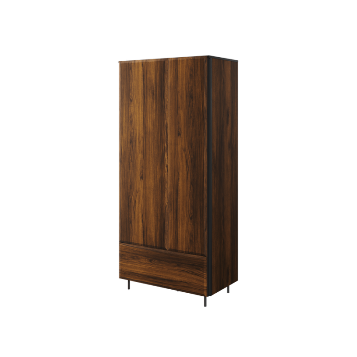 Porvoo BG-01 Wardrobe 90cm - Oak Catania and Black