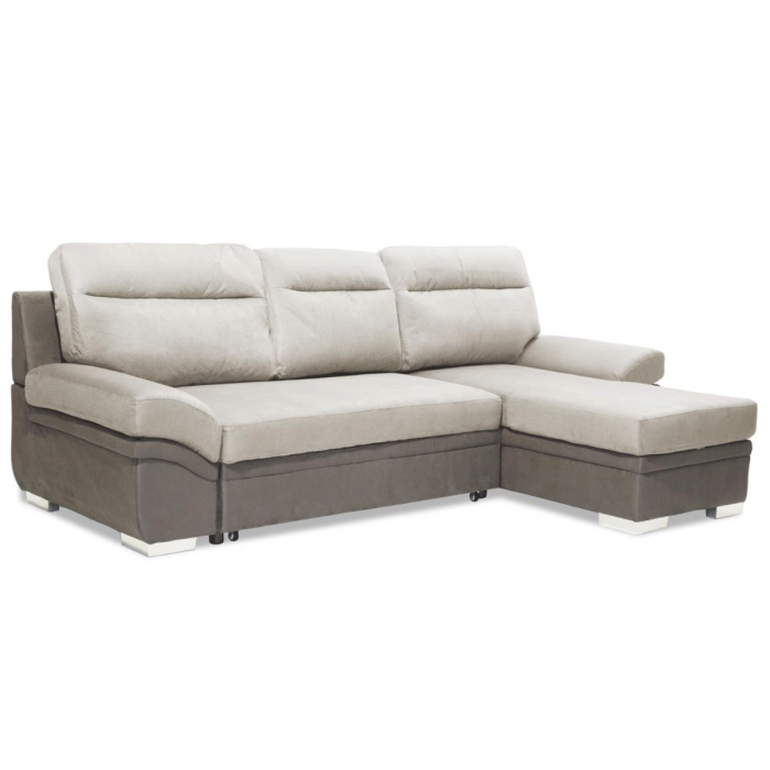 Freshwater Linen Grey 2 Seater Storage Corner Sofabed - Style and Functionality Combined