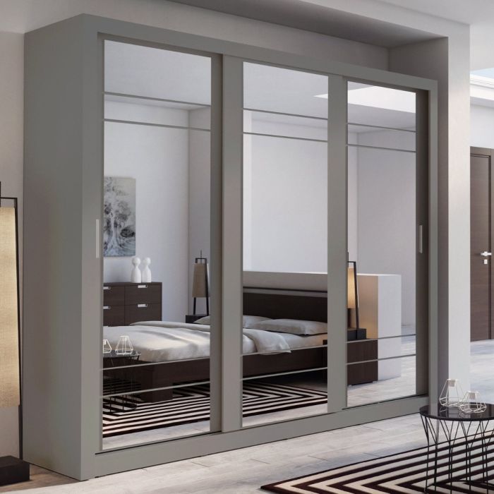 Artimas II Sliding Door Wardrobe 250cm - Grey Matt