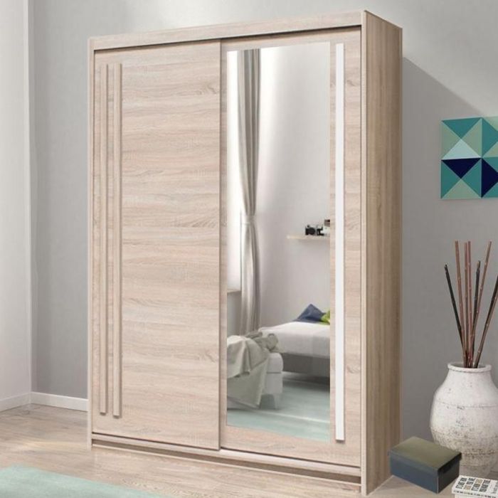 React Sliding Door Wardrobe 150cm - Oak Sonoma