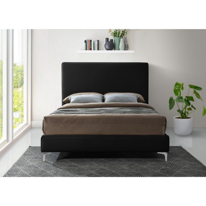 Glinis Plush Velvet Bed - Black in 5 Sizes
