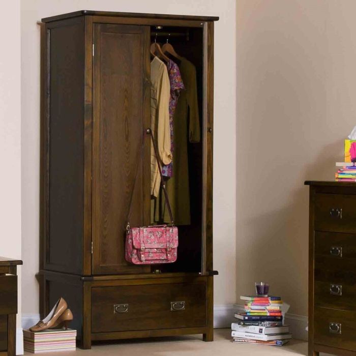 Wardrobe - BRADFORD 2 Door Wardrobe Antique Pine 90cm