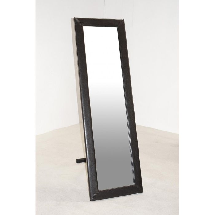 Valparaiso PU Cheval Mirror Elegance in Reflection with Leather Effect Frame - Brown