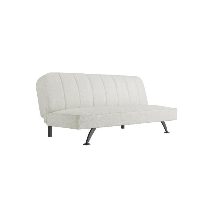 Brighton Sofa Bed with Matte Black Legs - Ivory Boucle