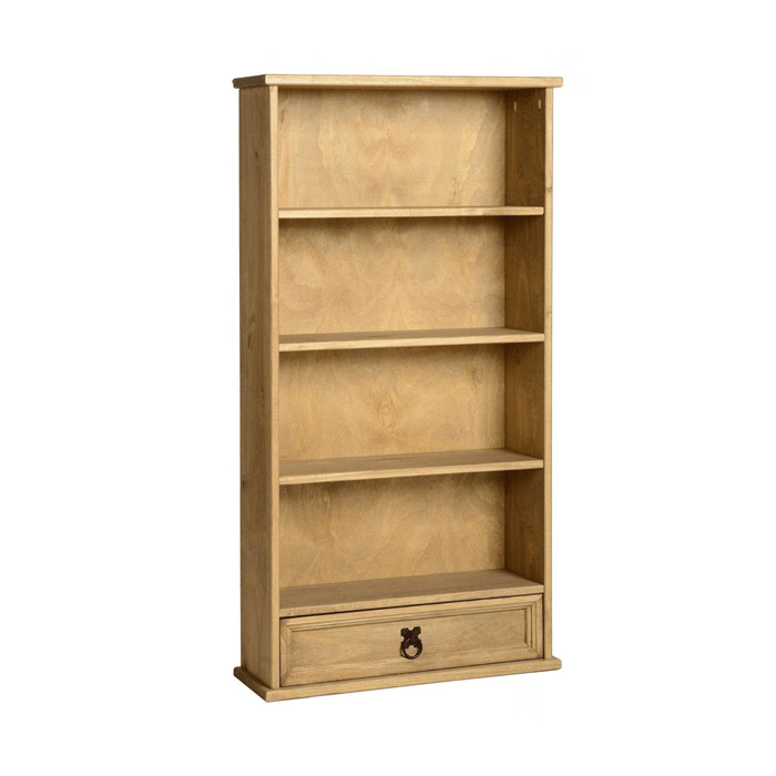 Waltham Solid Waxed Light Pine DVD Unit with 1 Drawer and 4 Shelves - Natural