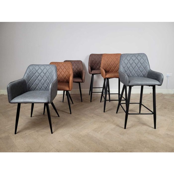 Falcon PU Leather Kitchen Breakfast Bar Stools & Dining Chairs - 3 Colours