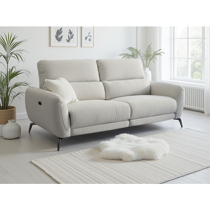 ESVIRO Fabric 3 Seater Electric Recliner Sofa - Beige