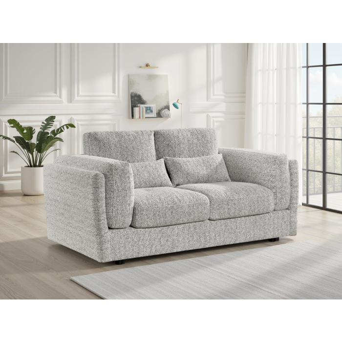 HAVERIO Fabric 3 and 2 Seater Sofa Set - Grey