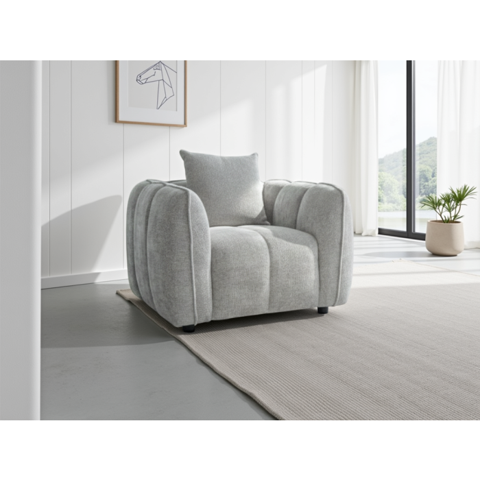 SERINZE Fabric Armchair - Grey