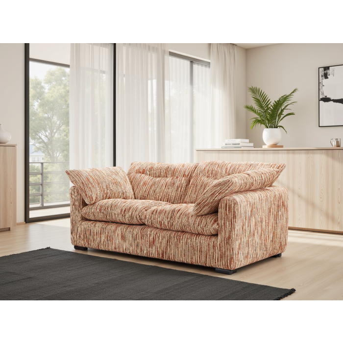 HAWKSTONE Fabric 2 Seater Sofa - Beige