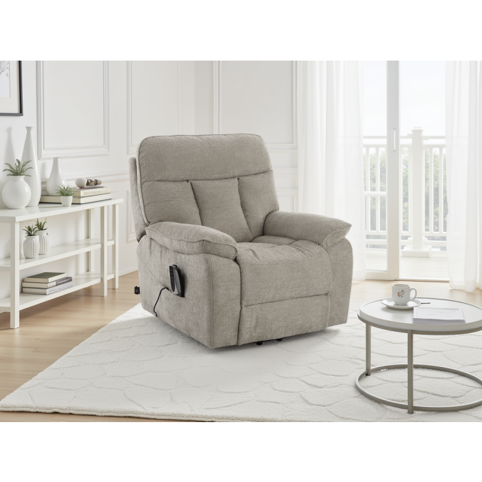 GAVENTO Fabric Rise and Recliner Electric Massage Chair - Grey