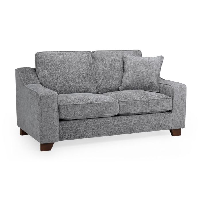 2 Seater Sofa - KAMILA Plush Fabric 2 Seater Sofa Slate 173cm