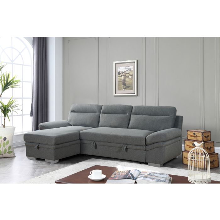 Corner Sofabed - JASON Corner Sofabed Grey 258cm