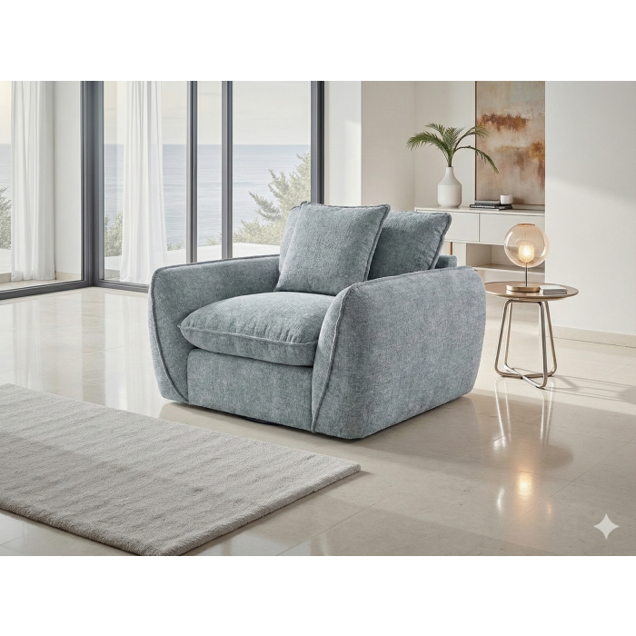 CARVELLO Fabric Armchair - Grey