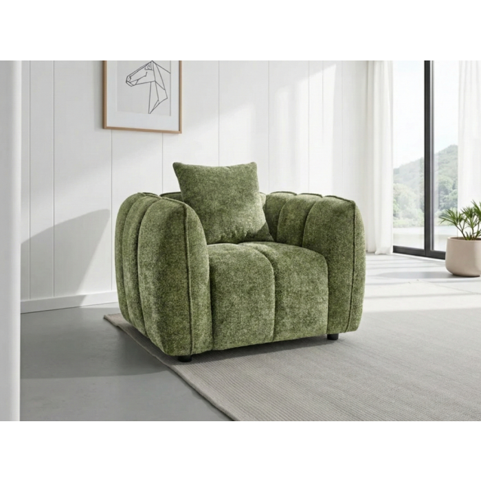SERINZE Fabric Armchair - Olive